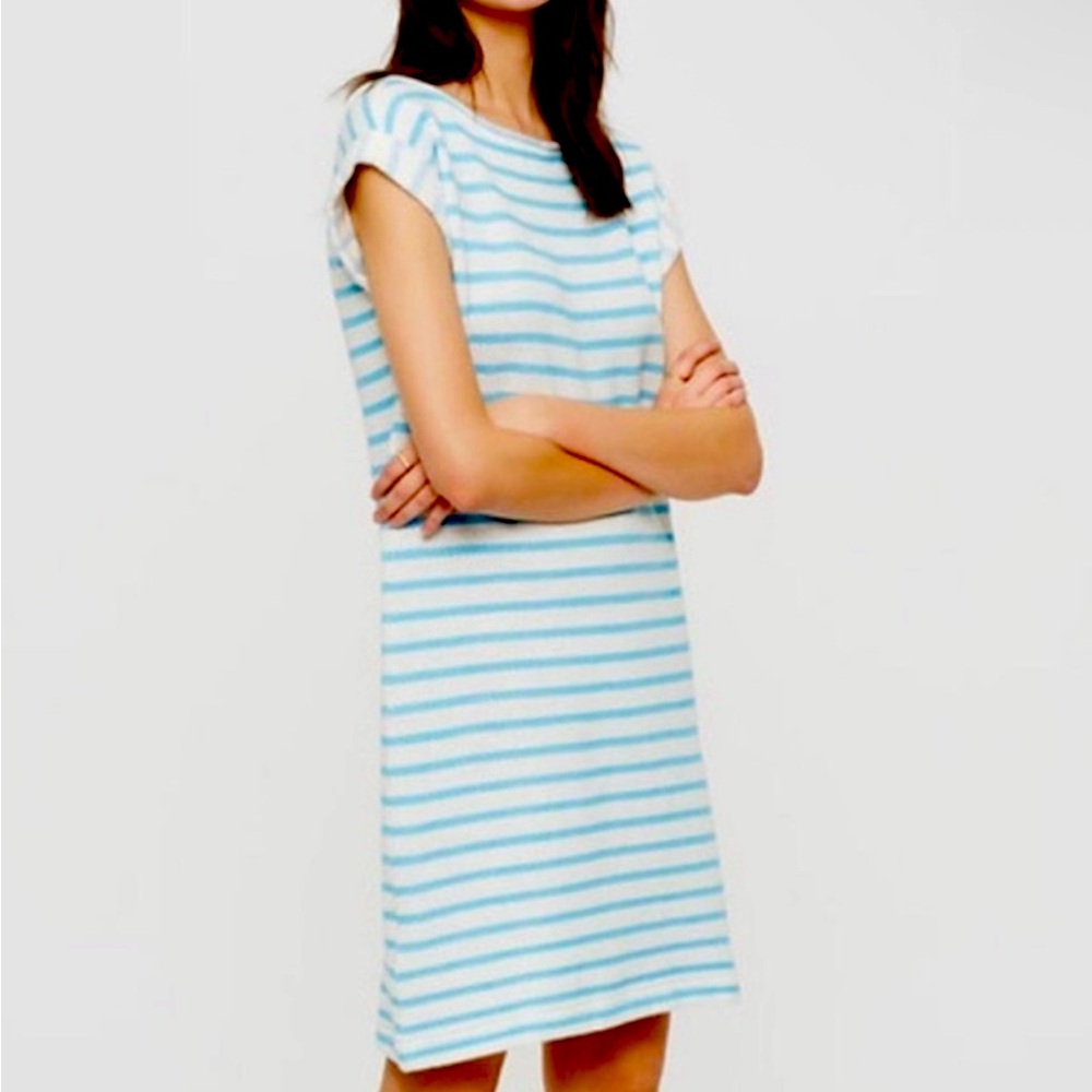 Lou & Grey | LOFT Striped Summer Sweatshirt Dress, size XS, 100% cotton